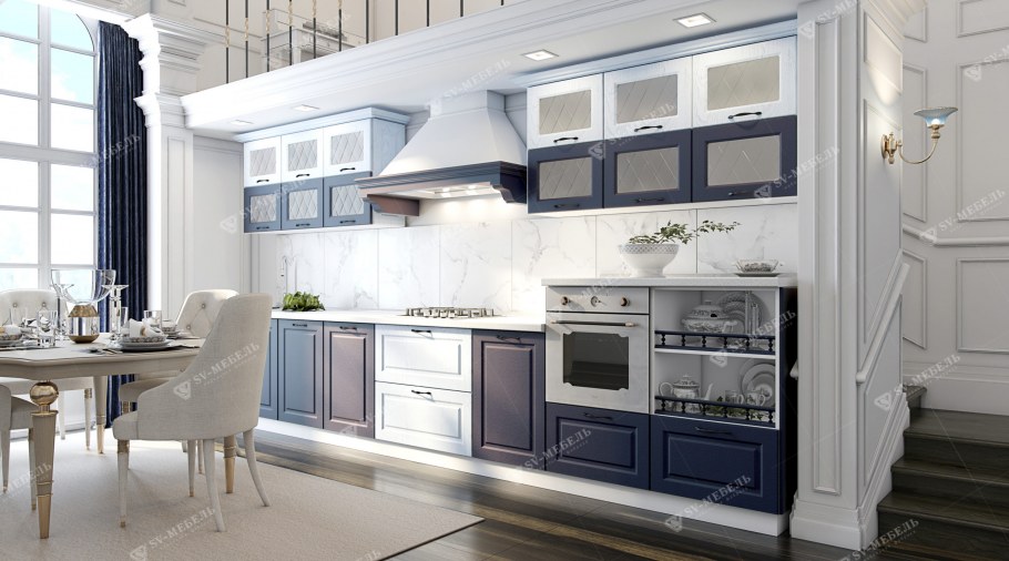 Кухня Прованс голубая патина