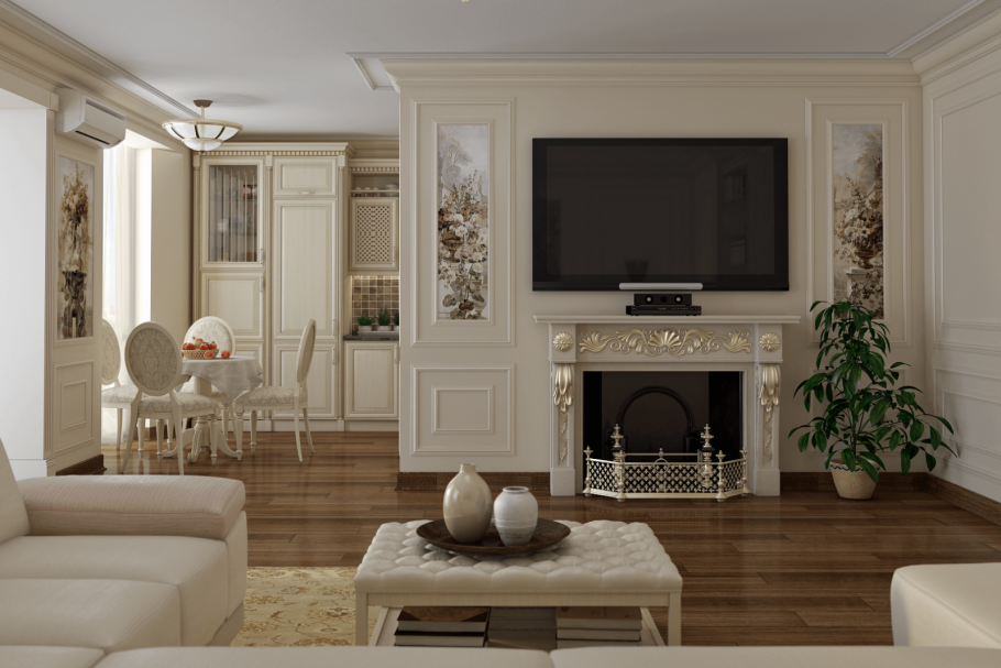 Сплит в классическом интерьере