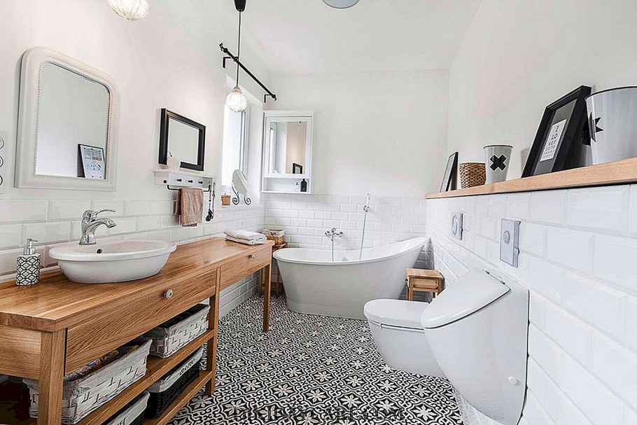 Ванная комната в стиле Сканди