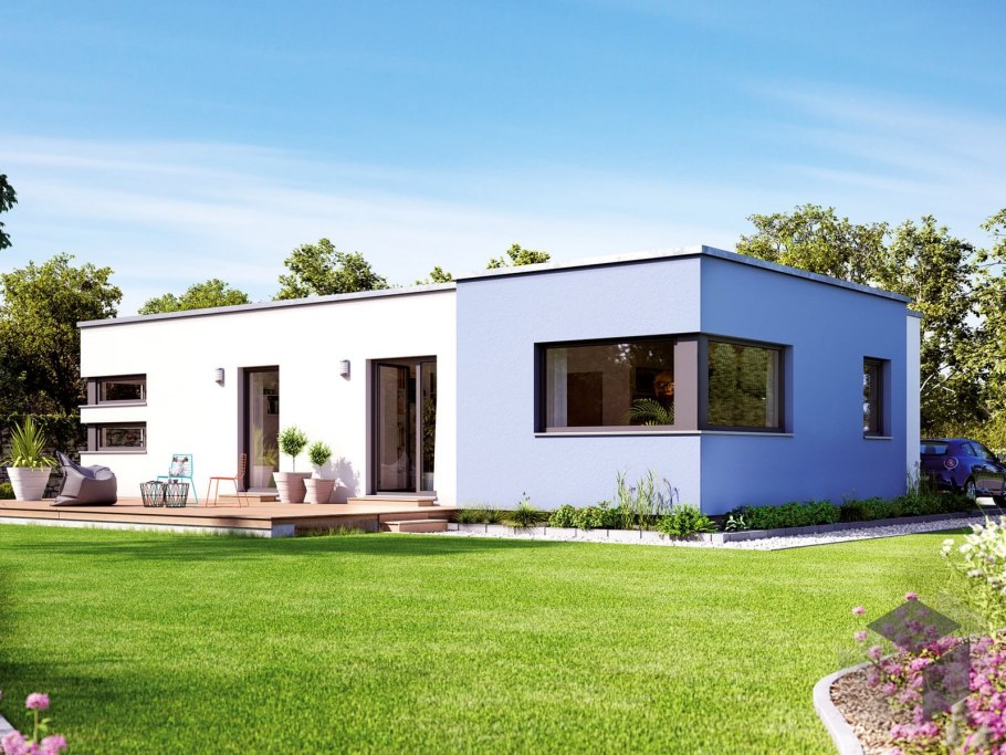 Дом 100 м2 с плоской крышей