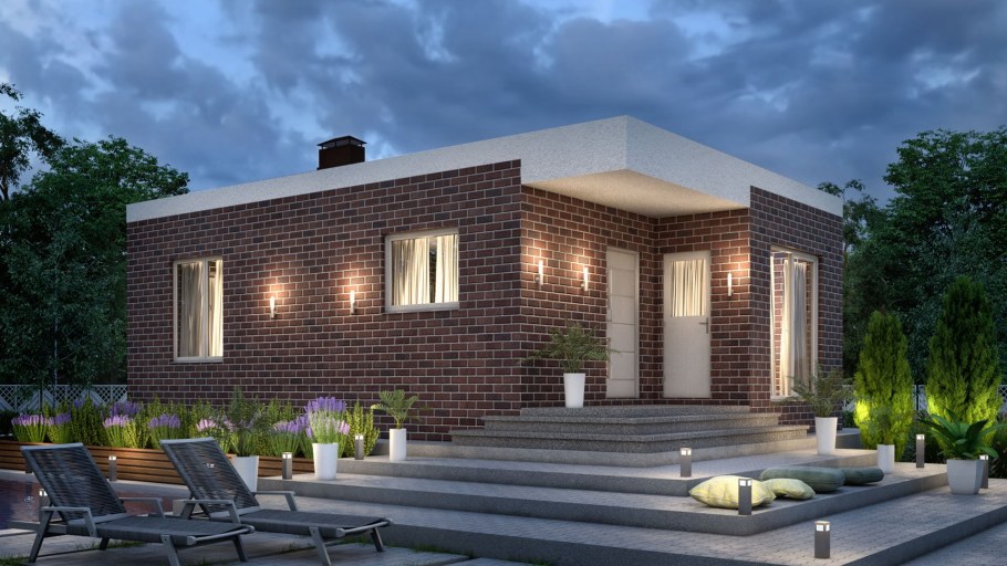 Дом с плоской крышей z500