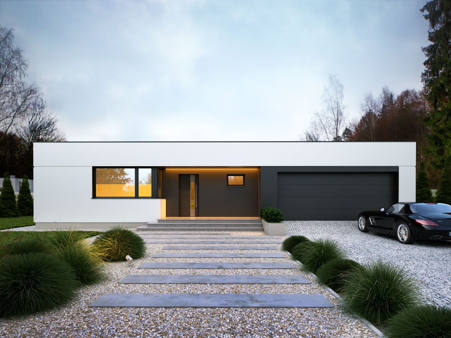 Дом с плоской крышей z500