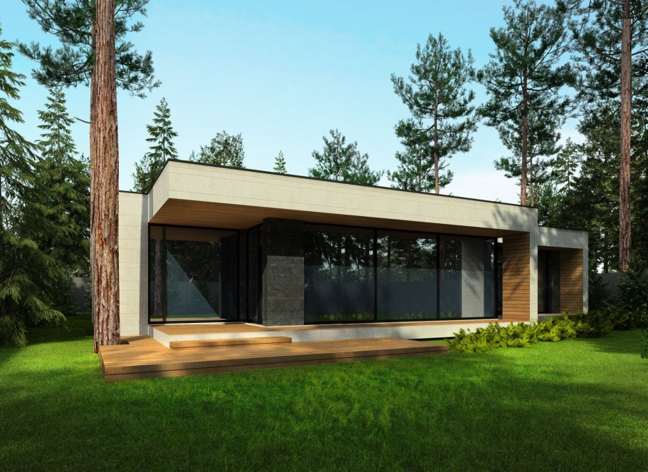 Одноэтажный дом в современном стиле