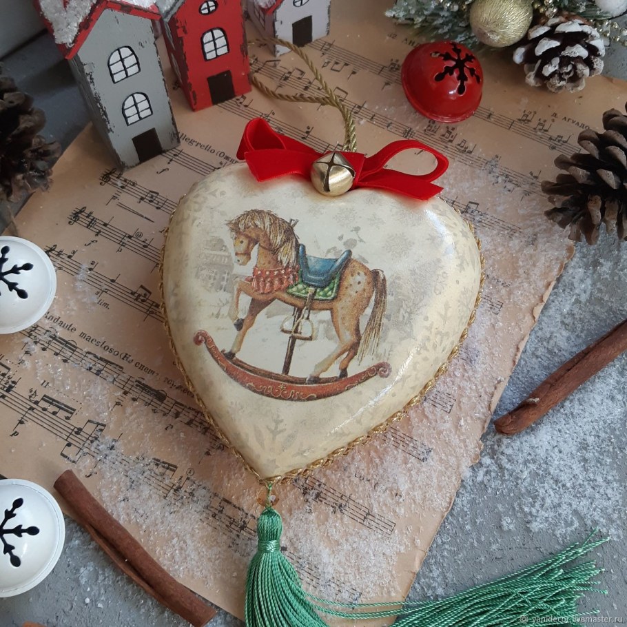 Елочные игрушки в стиле рустик