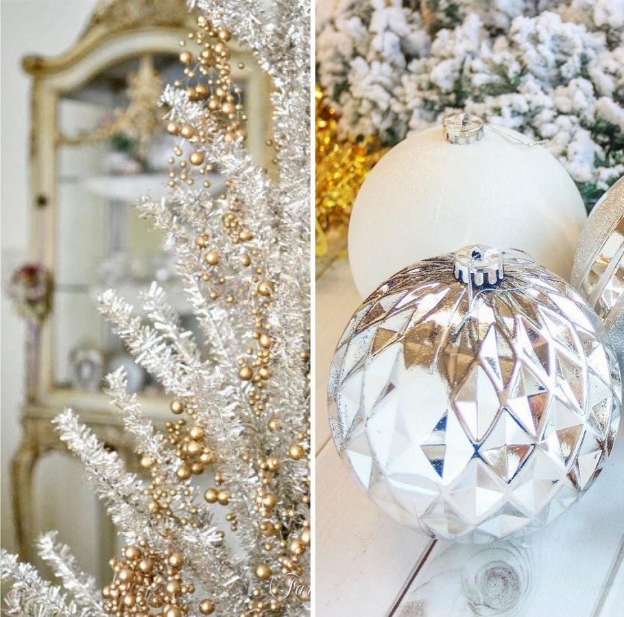 Ёлочные украшения в стиле шебби Шик