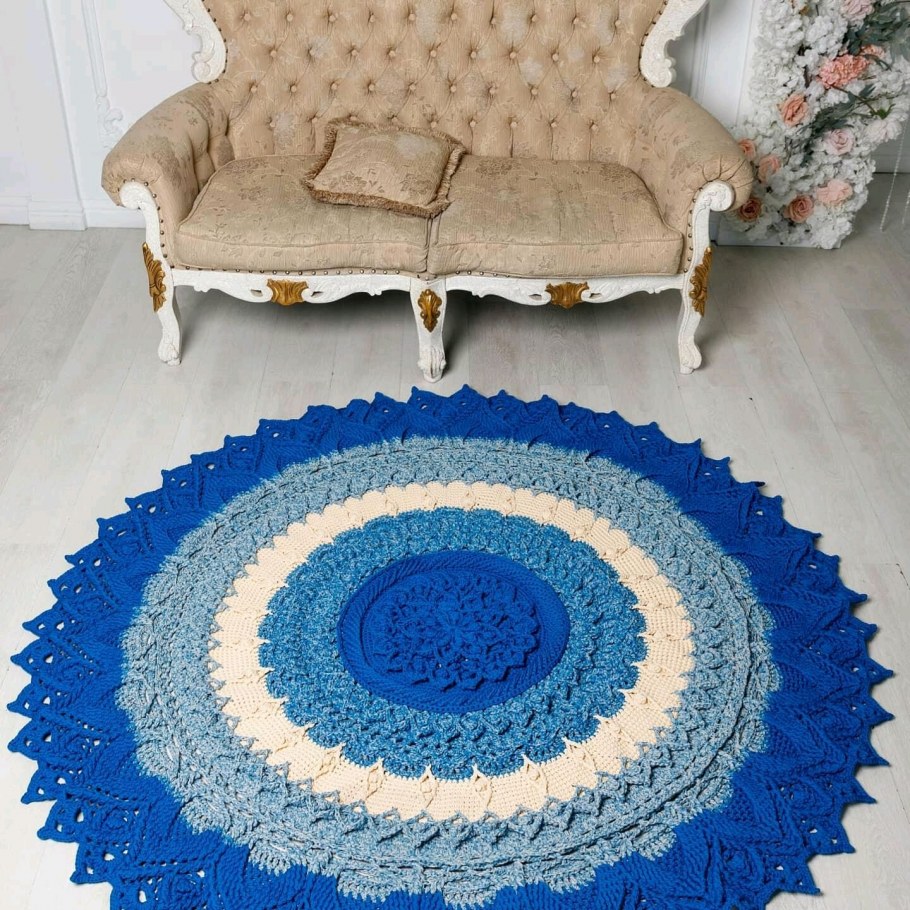 Бирюзовые ковры в гостиную