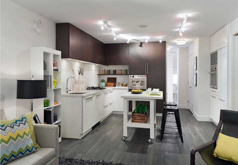 Темный ламинат в интерьере квартиры