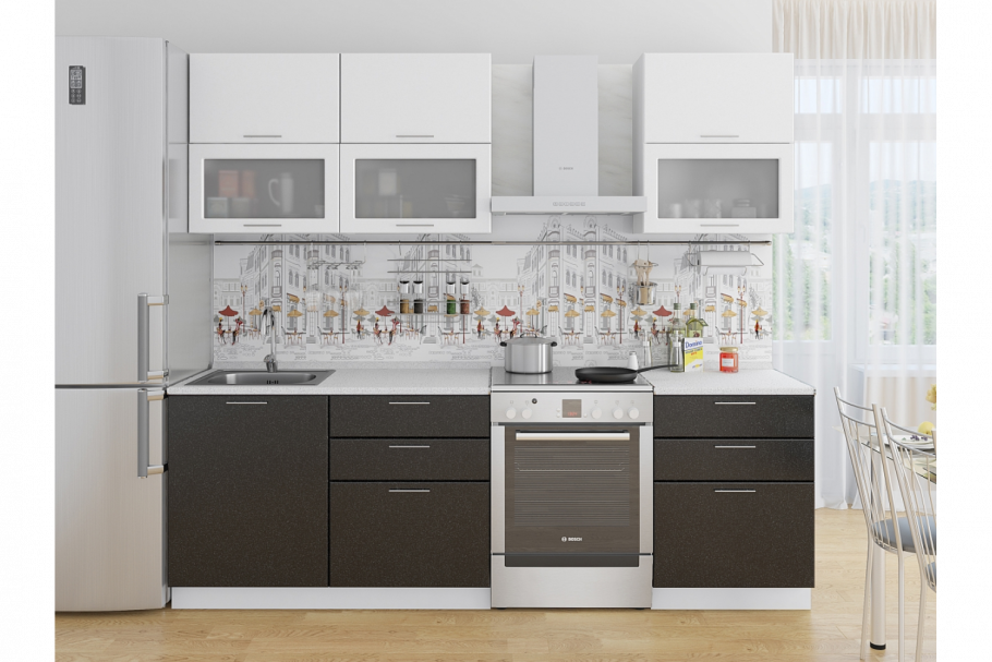 Кухня Vivat Валерия-м черный металлик