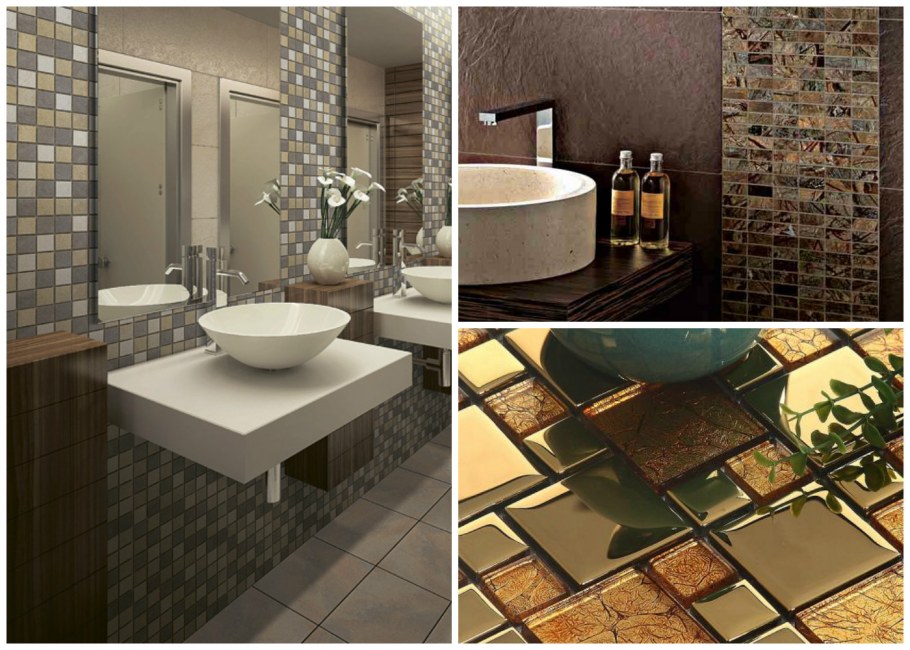 Сочетание плитки с мозаикой