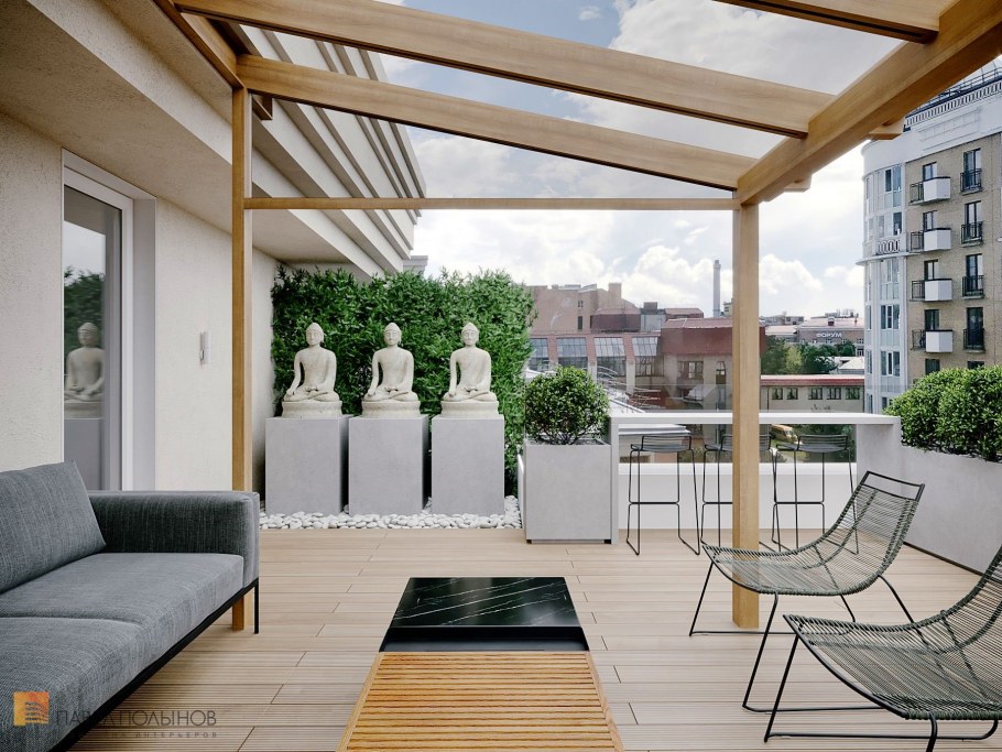 Терраса на крыше гаража