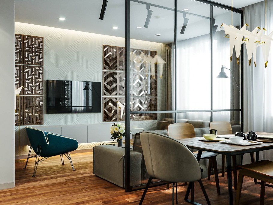 Зеркальная 3d панель vodorosli