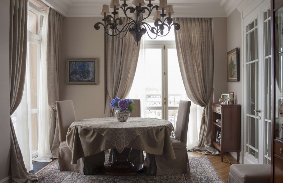 Льняные шторы на кухню