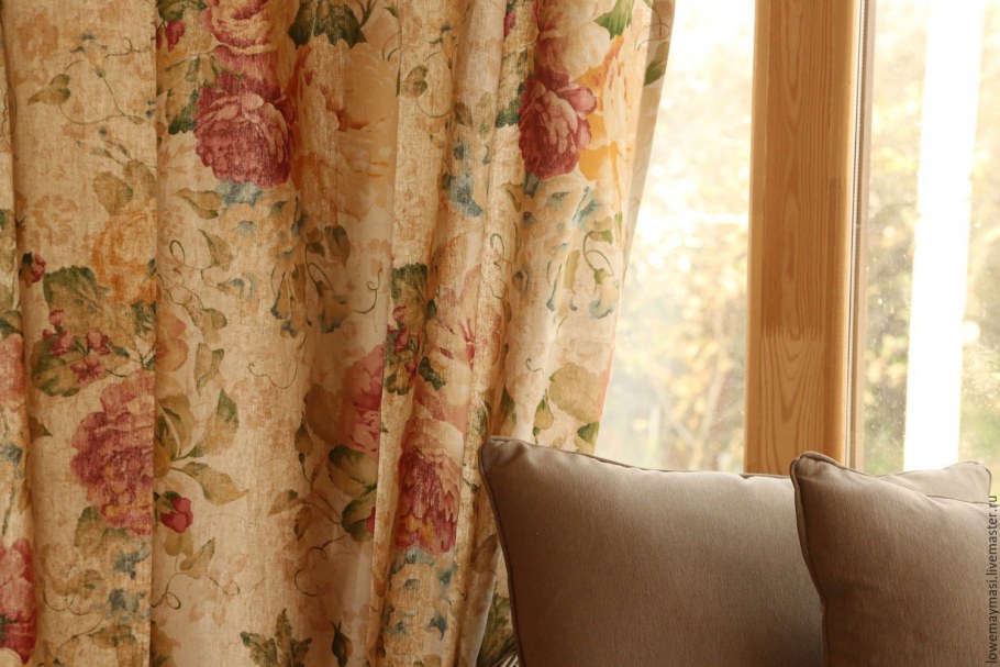 Шторы в зал лен