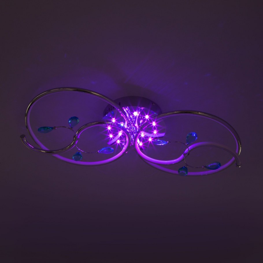 Cl731k115rb неон кофейный св-к люстра led 110w, с пультом