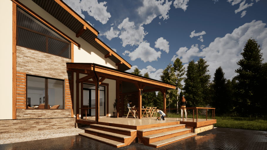 Каркас пола веранды