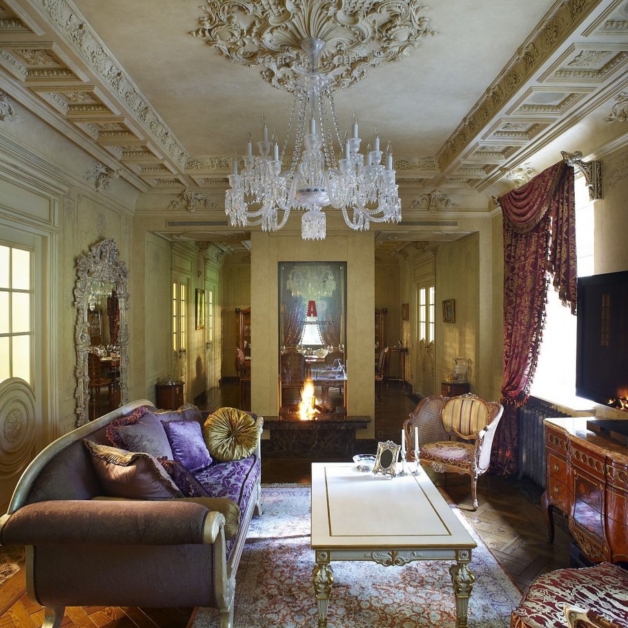 Роскошные гостиные в дворцовом стиле