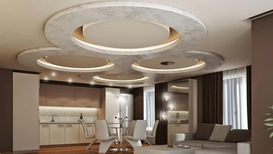 Современные гипсокартонные потолки