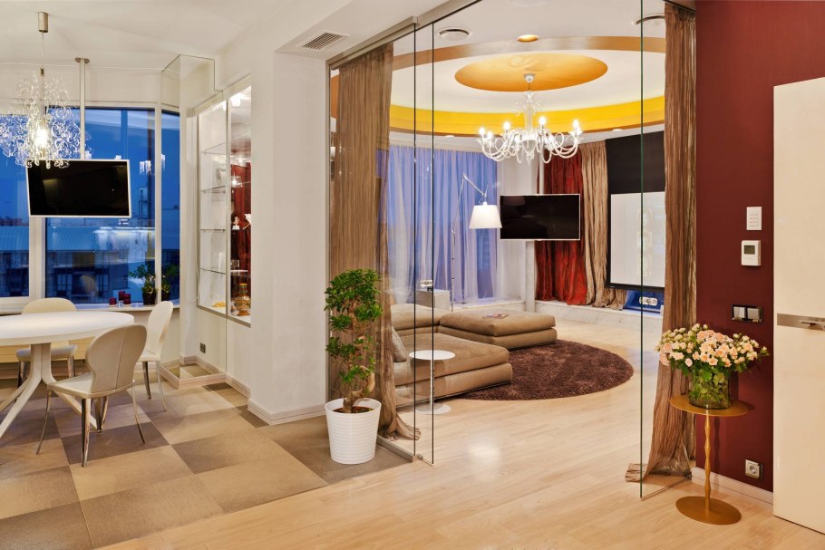 Зонирование кухни в студии 20 кв.м