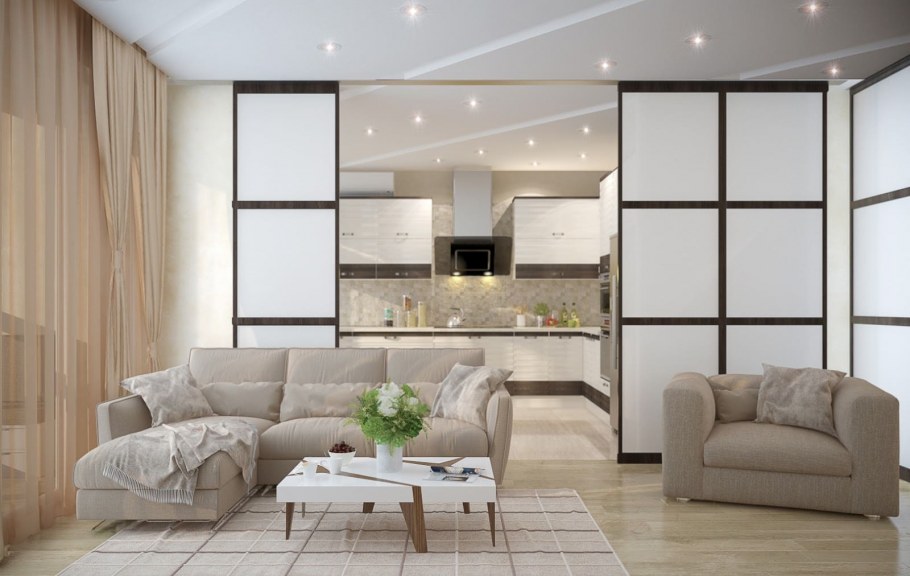 Уютная кухня гостиная