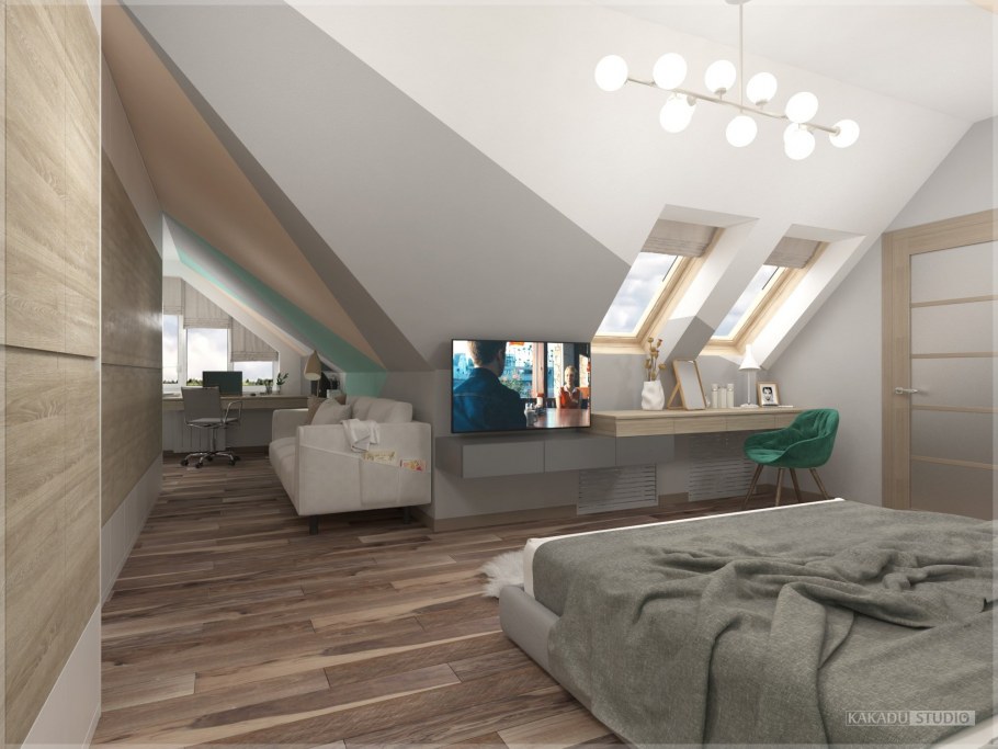 Интерьер мансарды