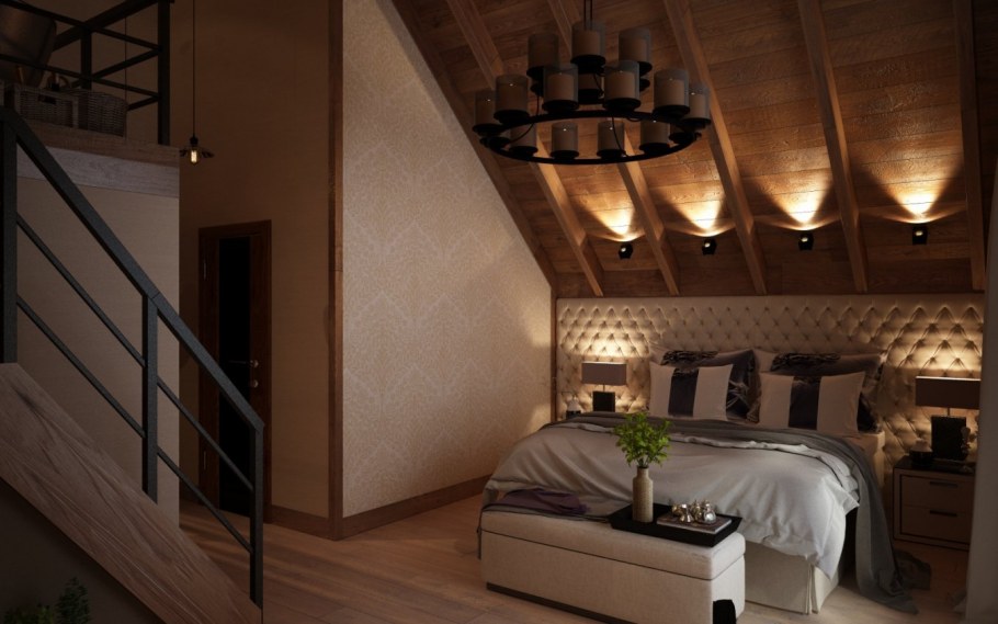 Спальня на мансардном этаже