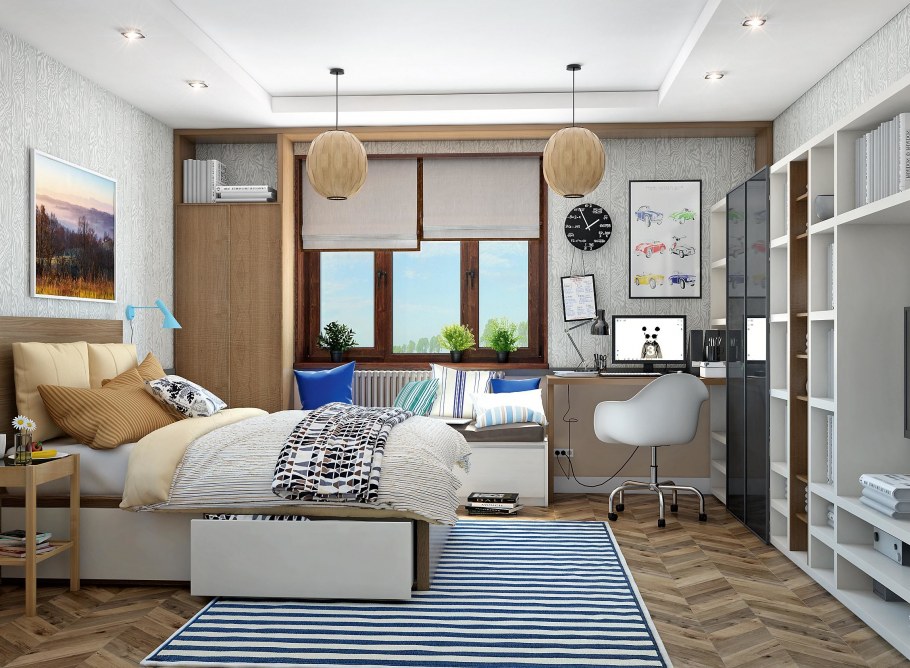 Детская комната для школьника мальчику