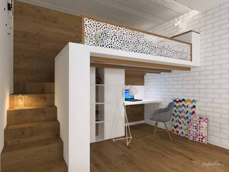 Кровать чердак в интерьере