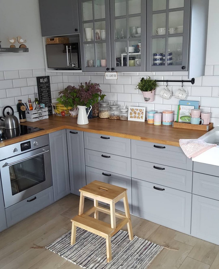 Серая кухня икеа