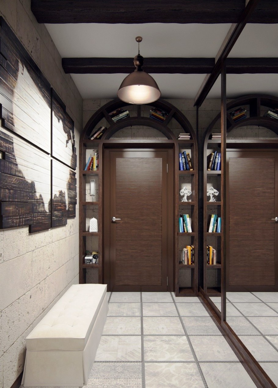 Интерьер прихожей в темных тонах