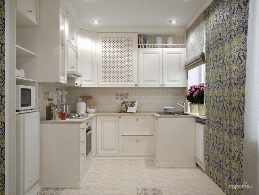 Красивые интерьеры кухни- столовой в светлых тонах