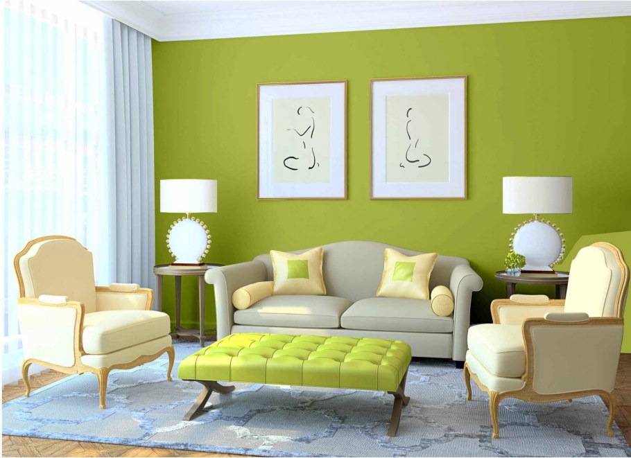 Спальня в фисташковых тонах