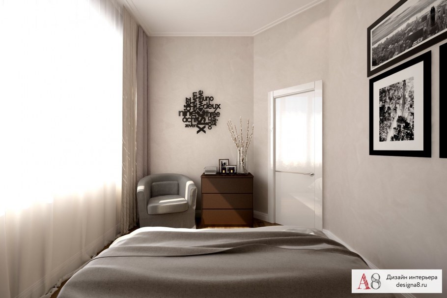 Дизайн спальни неправильной формы