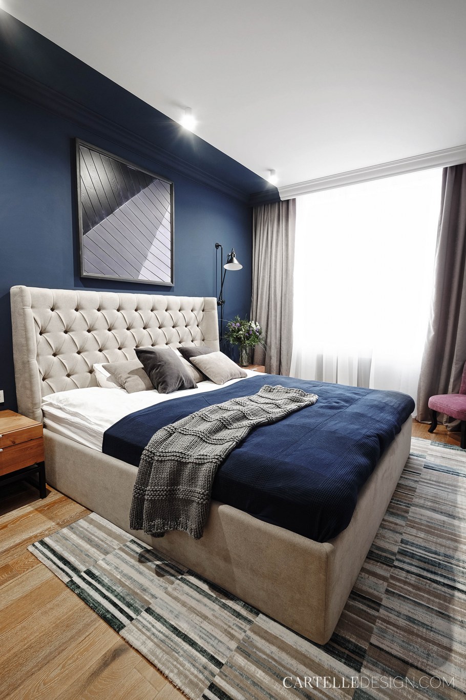 Спальня синий лофт