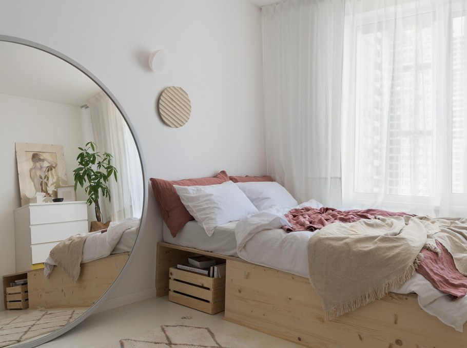 Интерьер студии 22м прямоугольной