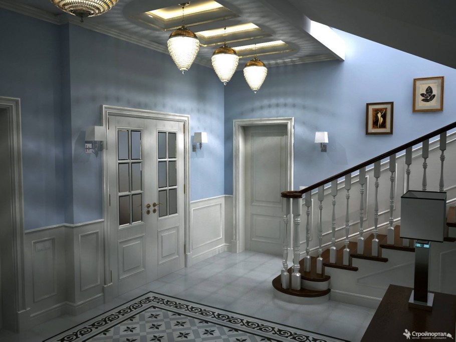 Интерьер холла в частном доме