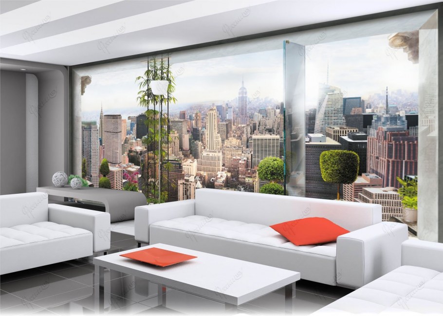 Фотообои расширяющие пространство для гостиной