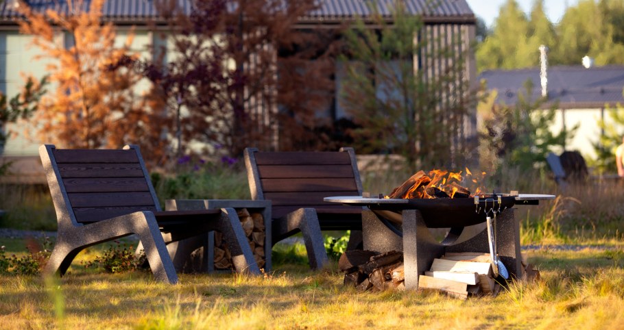 Уличный очаг на даче