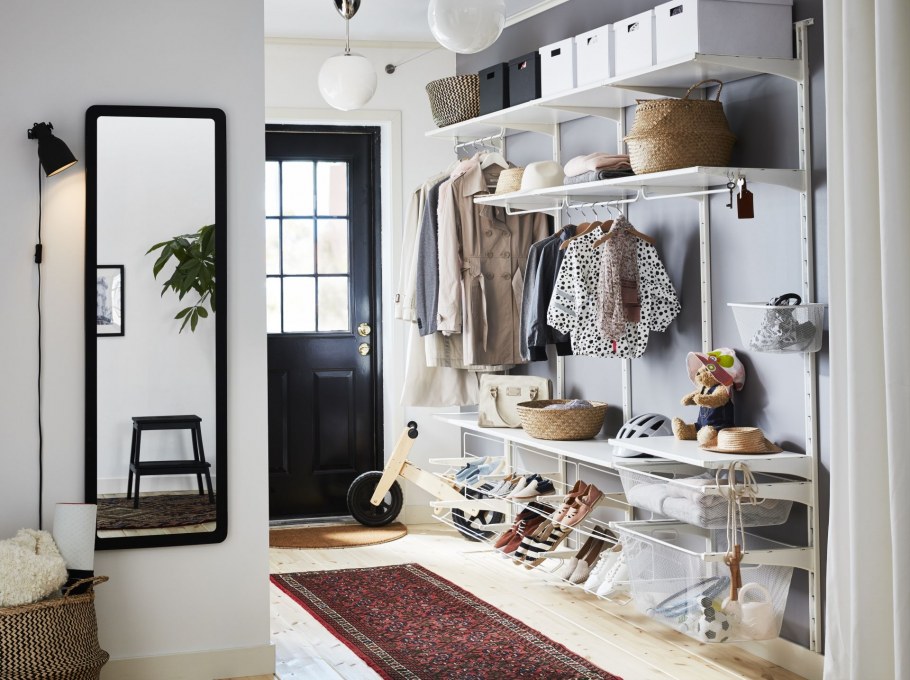 MACKAPÄR МАККАПЭР вешалка с отделением д/хранения, белый78x193 см