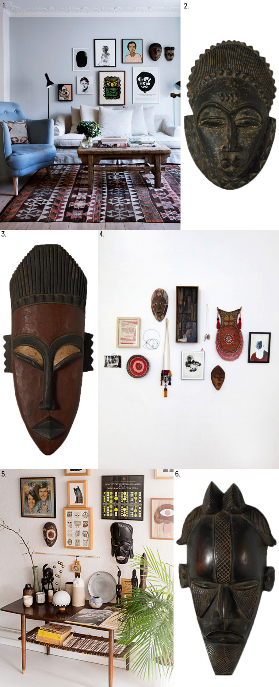 Африканские маски в африканском интерьере