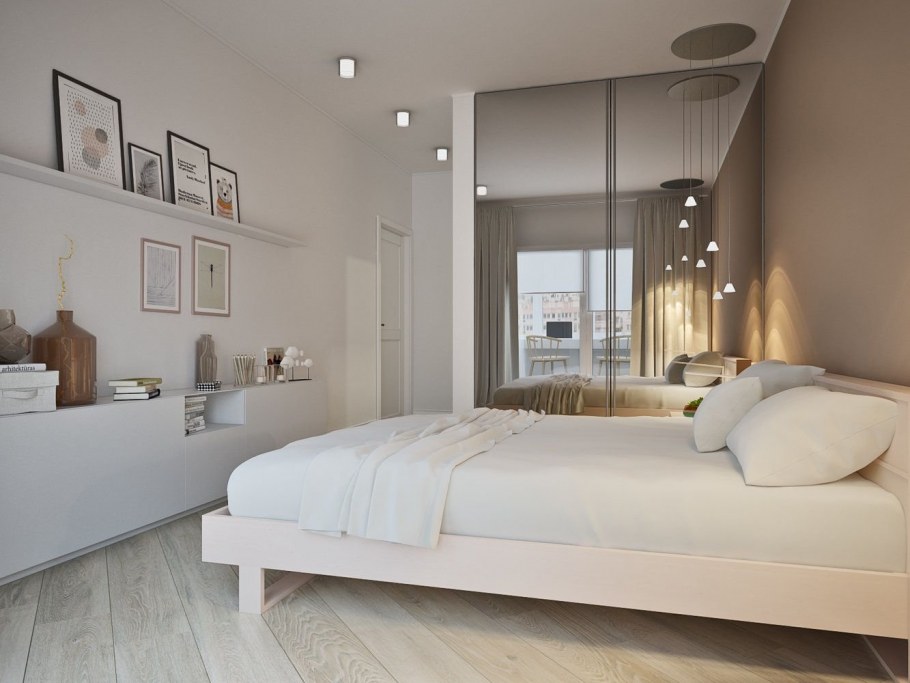 Спальня в светлых тонах