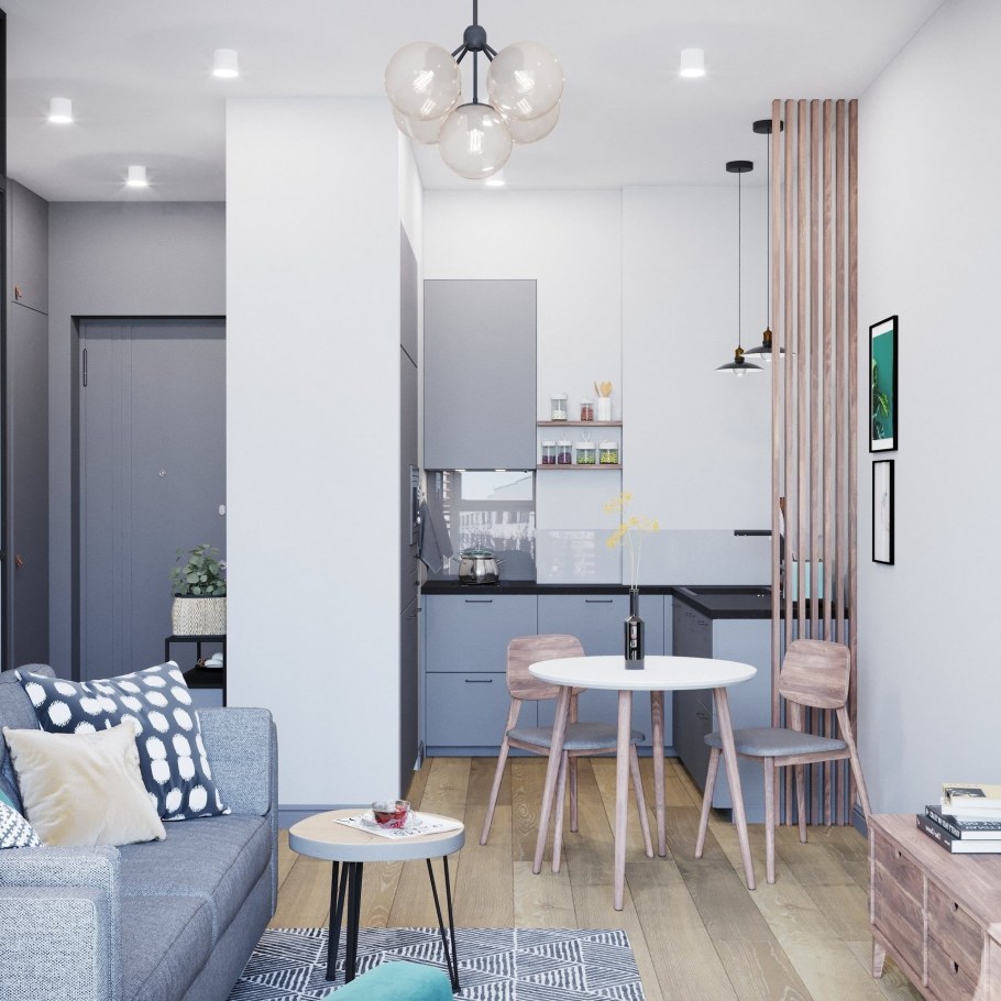 Кухня гостиная икеа 20м