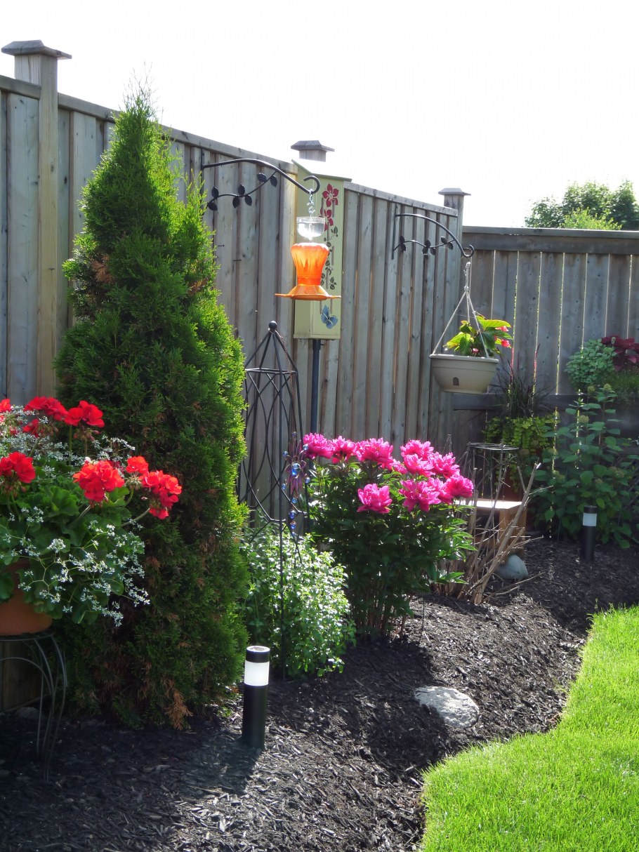 Цветник у забора