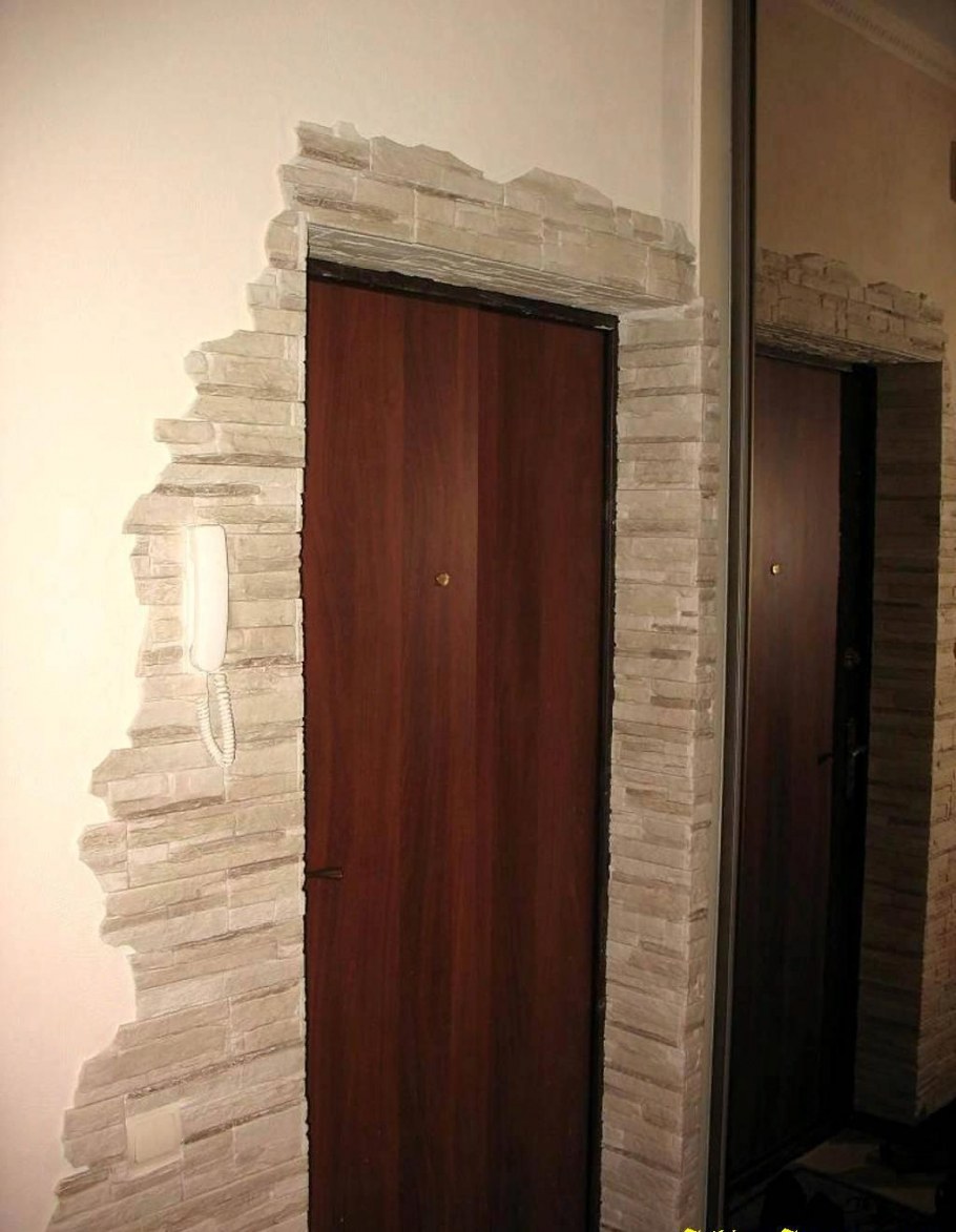 Отделка проема декоративным камнем