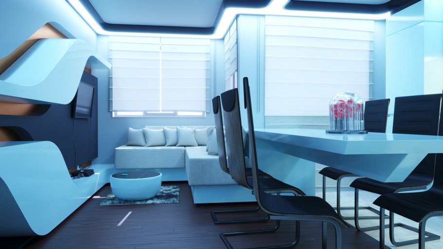 Аксессуары интерьера в футуристическом стиле