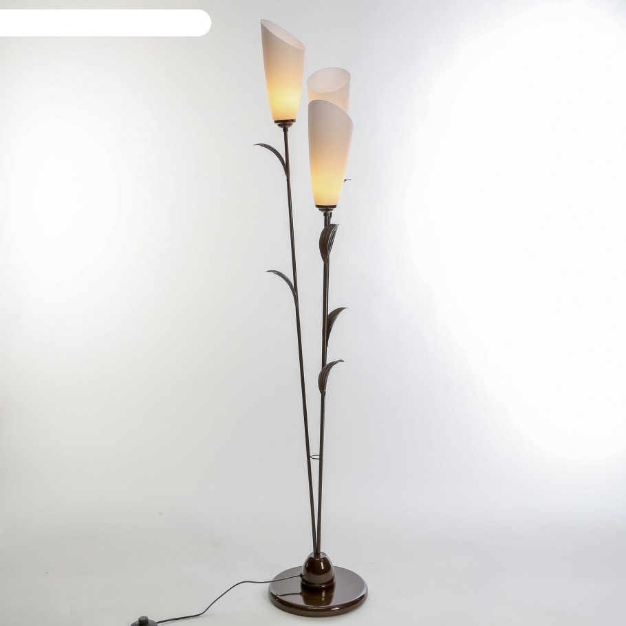 Торшер "лепесток" 3x15вт e27 коричневый 28х28х153 см.