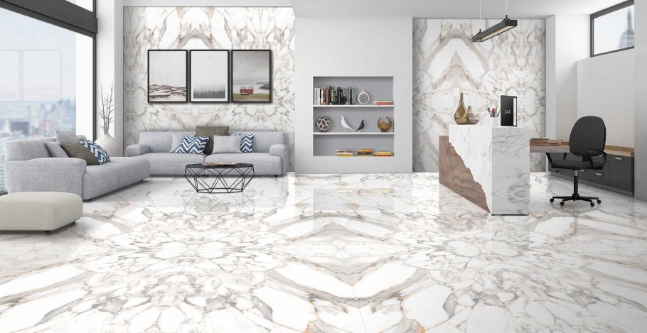 Керамогранит Bluezone 60x120 burburry White High Glossy