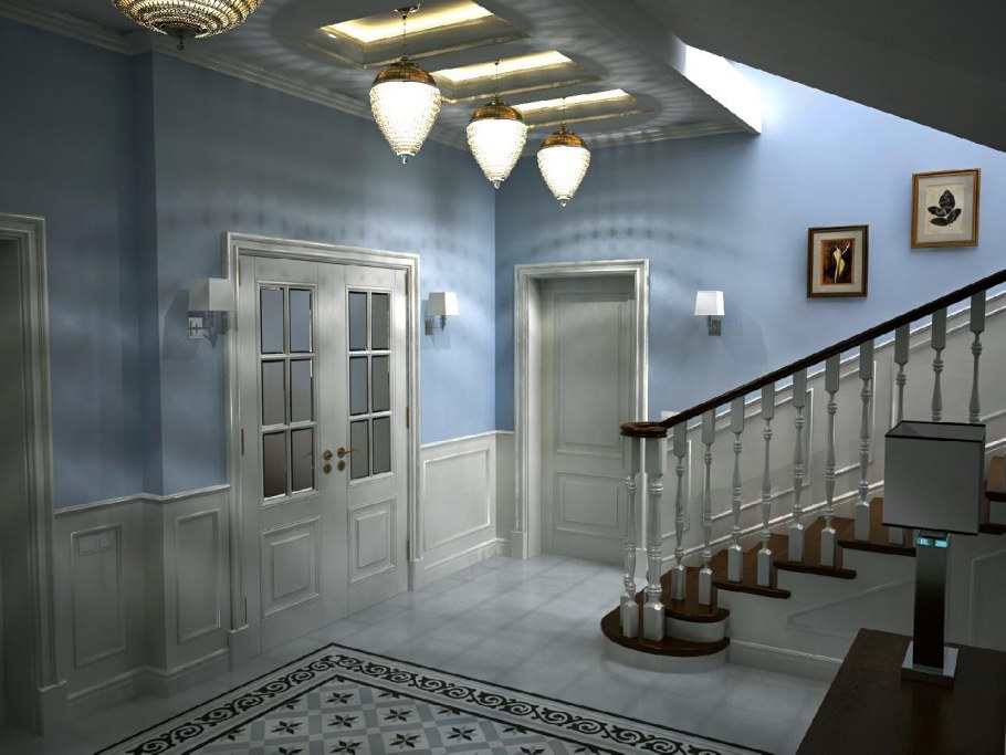 Интерьер холла в частном доме