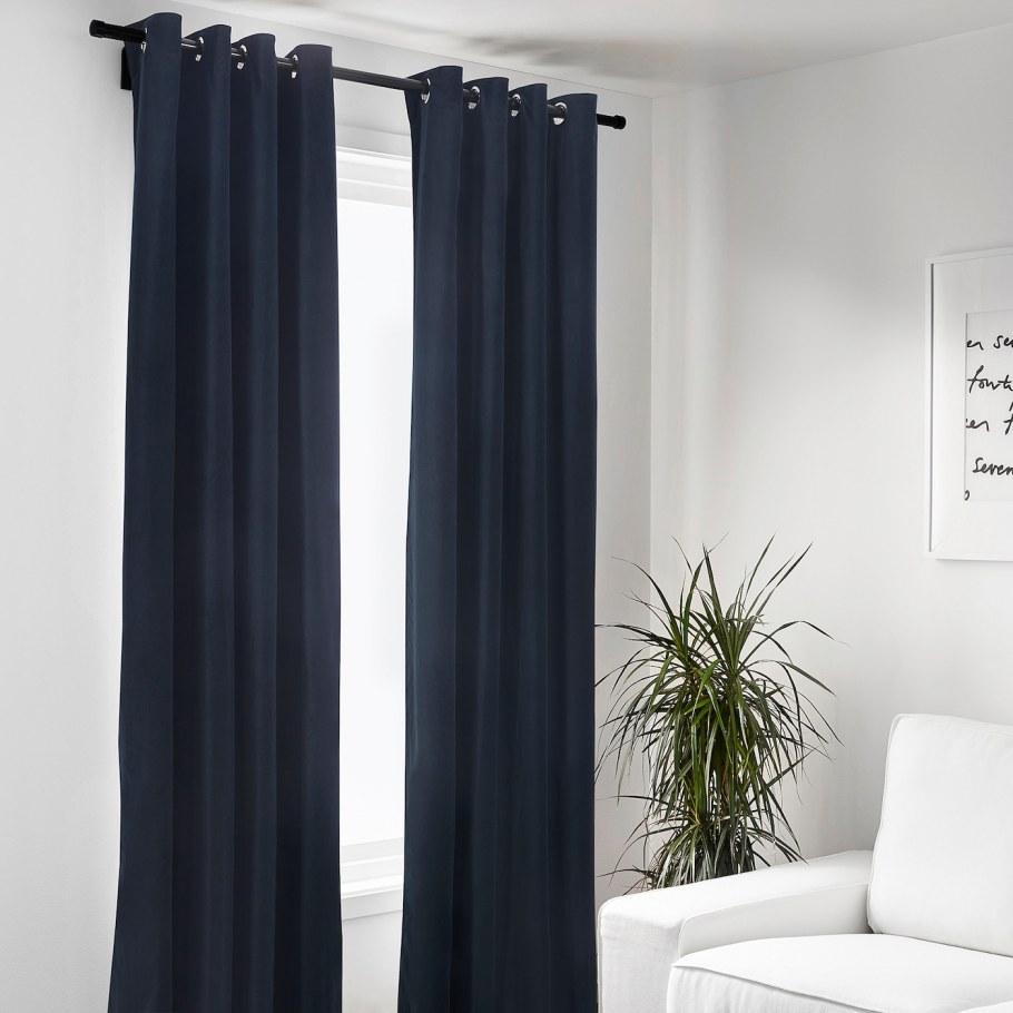 МАЙГУЛЛ гардины, блокирующие свет, 1 пара, серый, 145x300 см