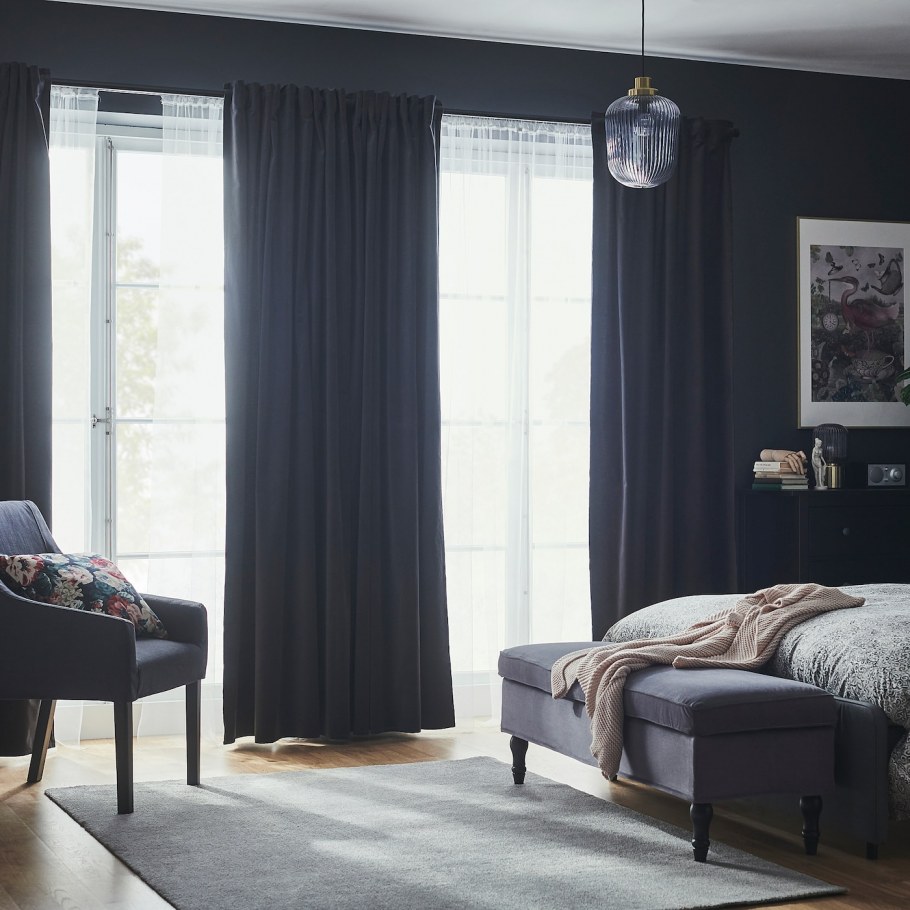 ВИНДУМ ковер, длинный ворс, белый200x270 см