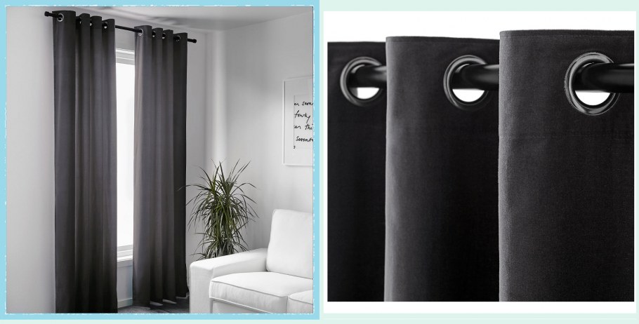 Штора Затемняющая двусторонняя с бордюром со складками, voda